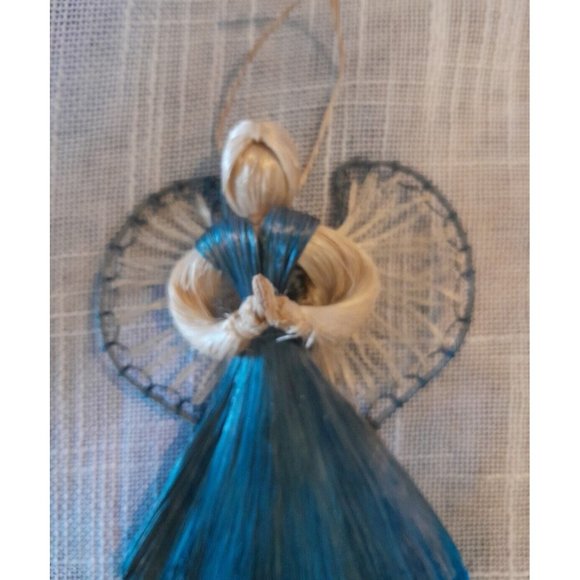 2 Corn Husk Ornaments An Angel And A Granny Mouse Not Labeled Very Cute Preowned - Picture 2 of 7